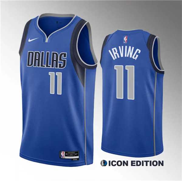 Men's Dallas Mavericks #11 Kyrie Irving Blue Icon Edition Stitched Basketball Jersey Dzhi